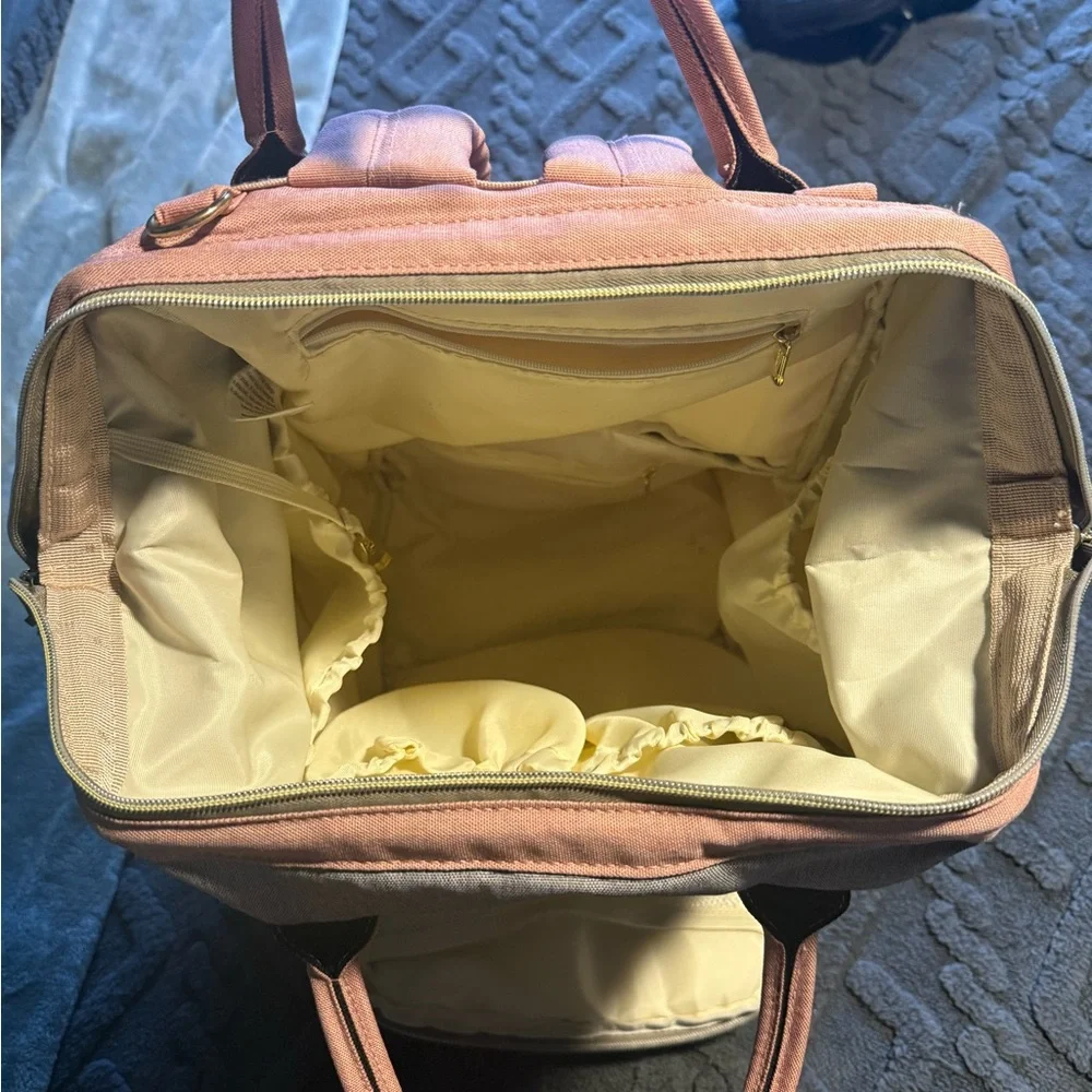 Pink and Gray Diaper Bag